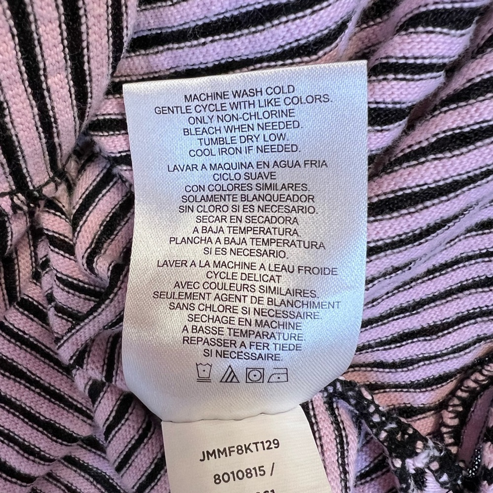 Jones New York Women’s Pink/Black Striped Cowl Neck Tunic SZ S - Picture 5 of 8